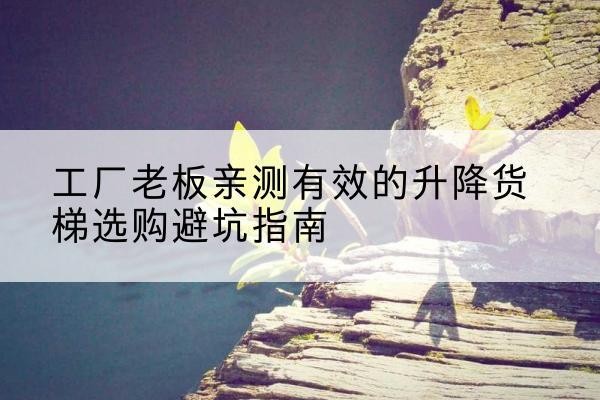 罗庄升降货梯怎么选-工厂老板亲测有效的升降货梯选购避坑指南